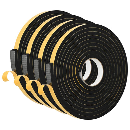 Self-adhesive Foam Tape 4 pcs Black 15mm x 5m CR Foam