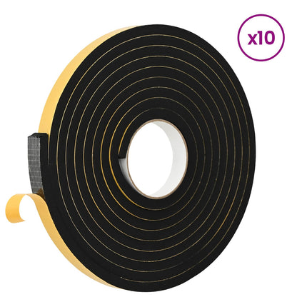 Self-adhesive Foam Tape 10 pcs Black 15mm x 5m CR Foam