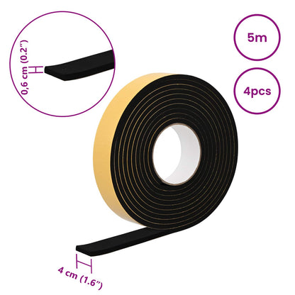 Self-adhesive Foam Tape 4 pcs Black 40mm x 5m CR Foam