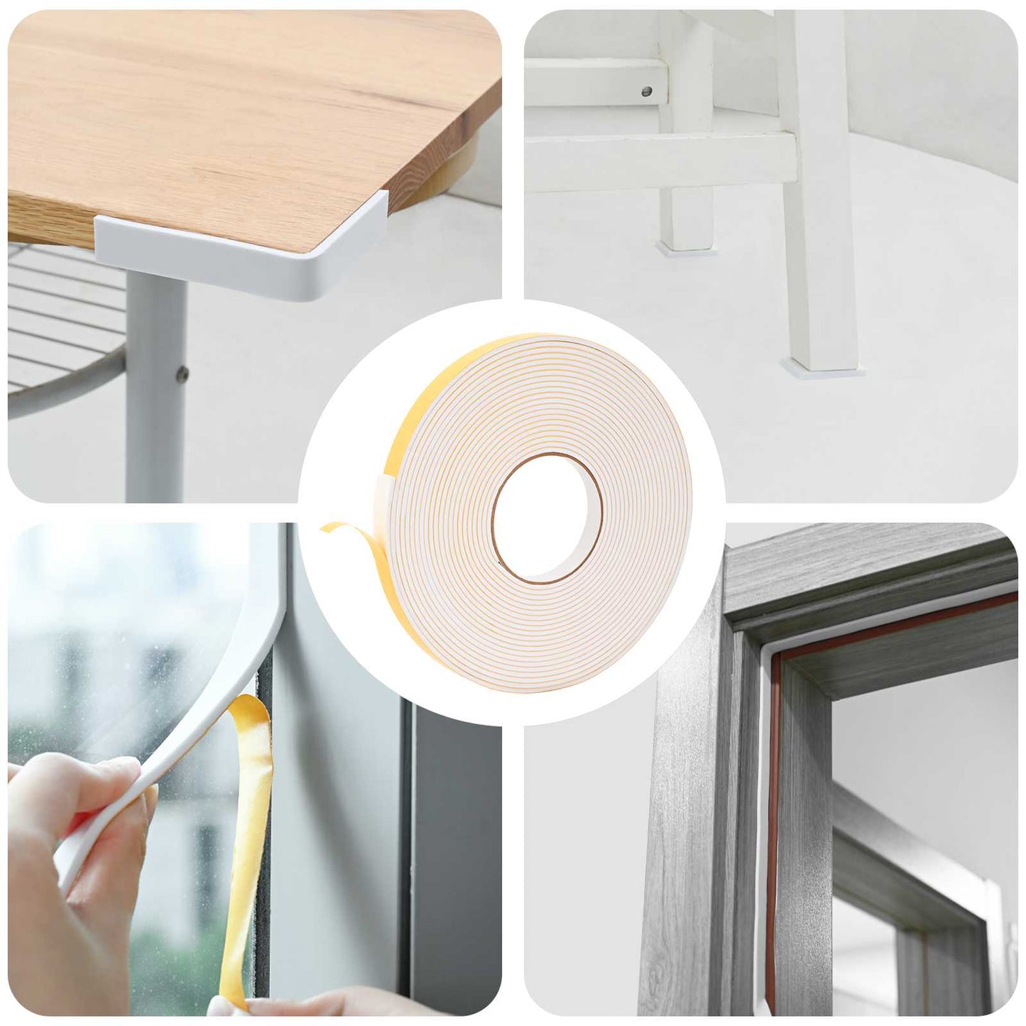 Self-adhesive Foam Tape White 10mm x 10m CR Foam