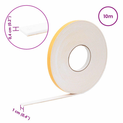 Self-adhesive Foam Tape White 10mm x 10m CR Foam