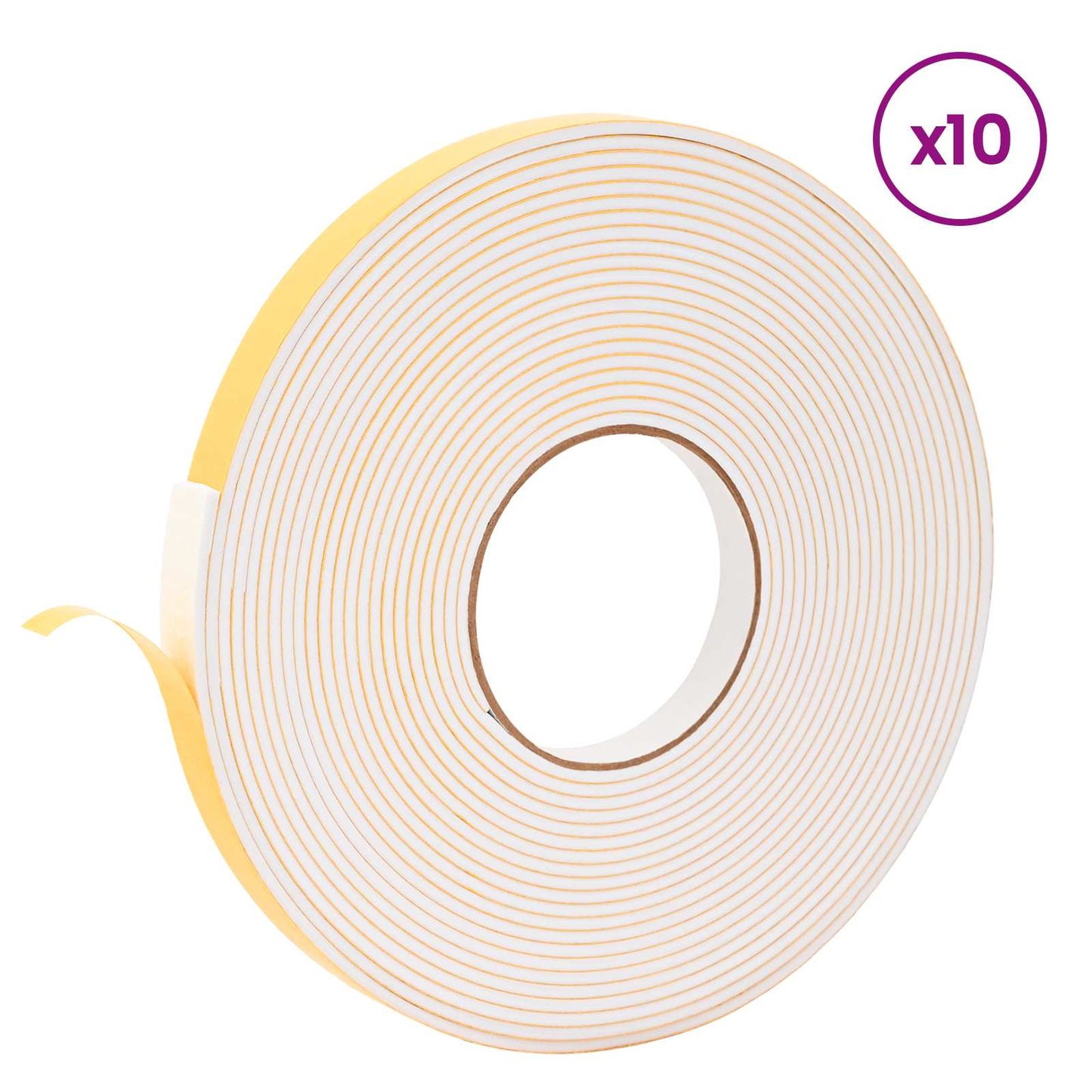 Self-adhesive Foam Tape 10 pcs White 10mm x 10m CR Foam