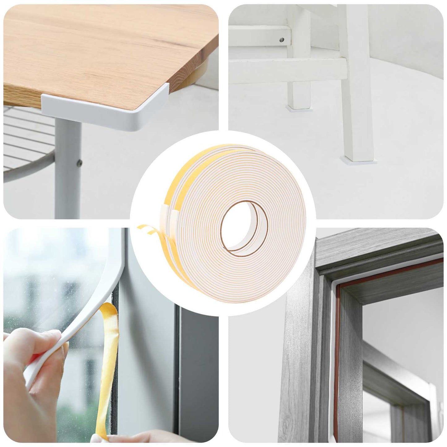 Self-adhesive Foam Tape 2 pcs White 15mm x 10m CR Foam