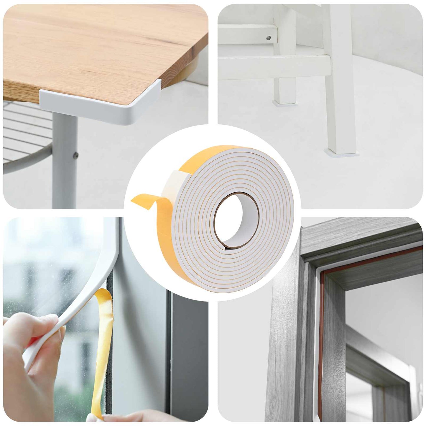 Self-adhesive Foam Tape 10 pcs White 30mm x 5m CR Foam
