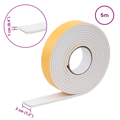Self-adhesive Foam Tape 10 pcs White 30mm x 5m CR Foam