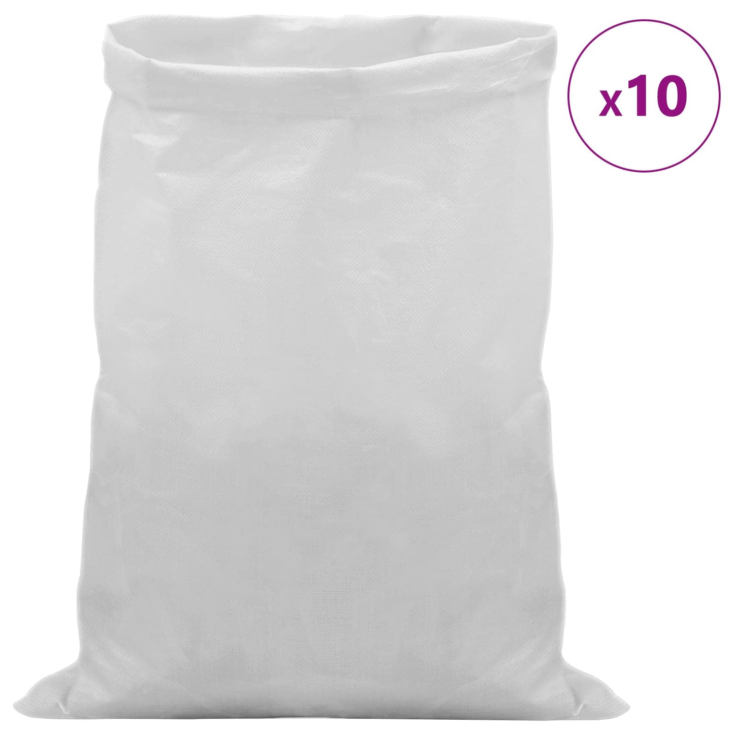 Woven Sacks 10 pcs White 30 x 45 cm PP