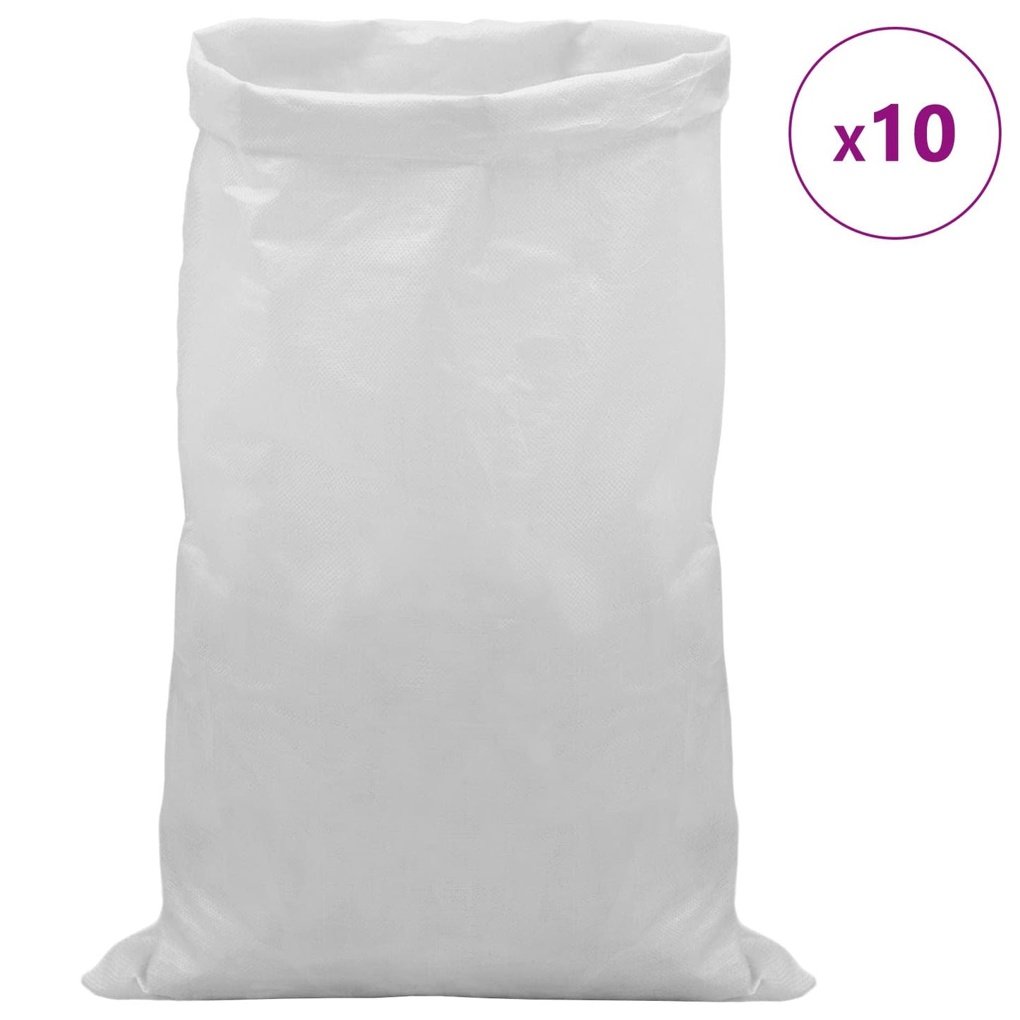 Woven Sacks 10 pcs White 65 x 105 cm PP