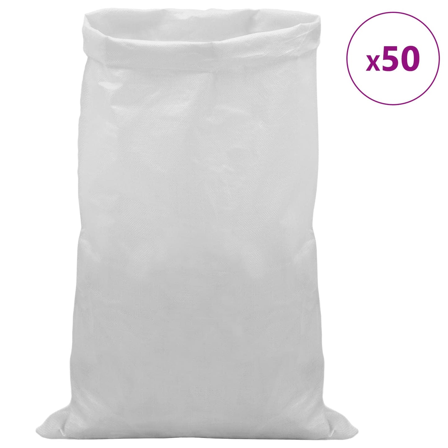 Woven Sacks 50 pcs White 65 x 115 cm PP