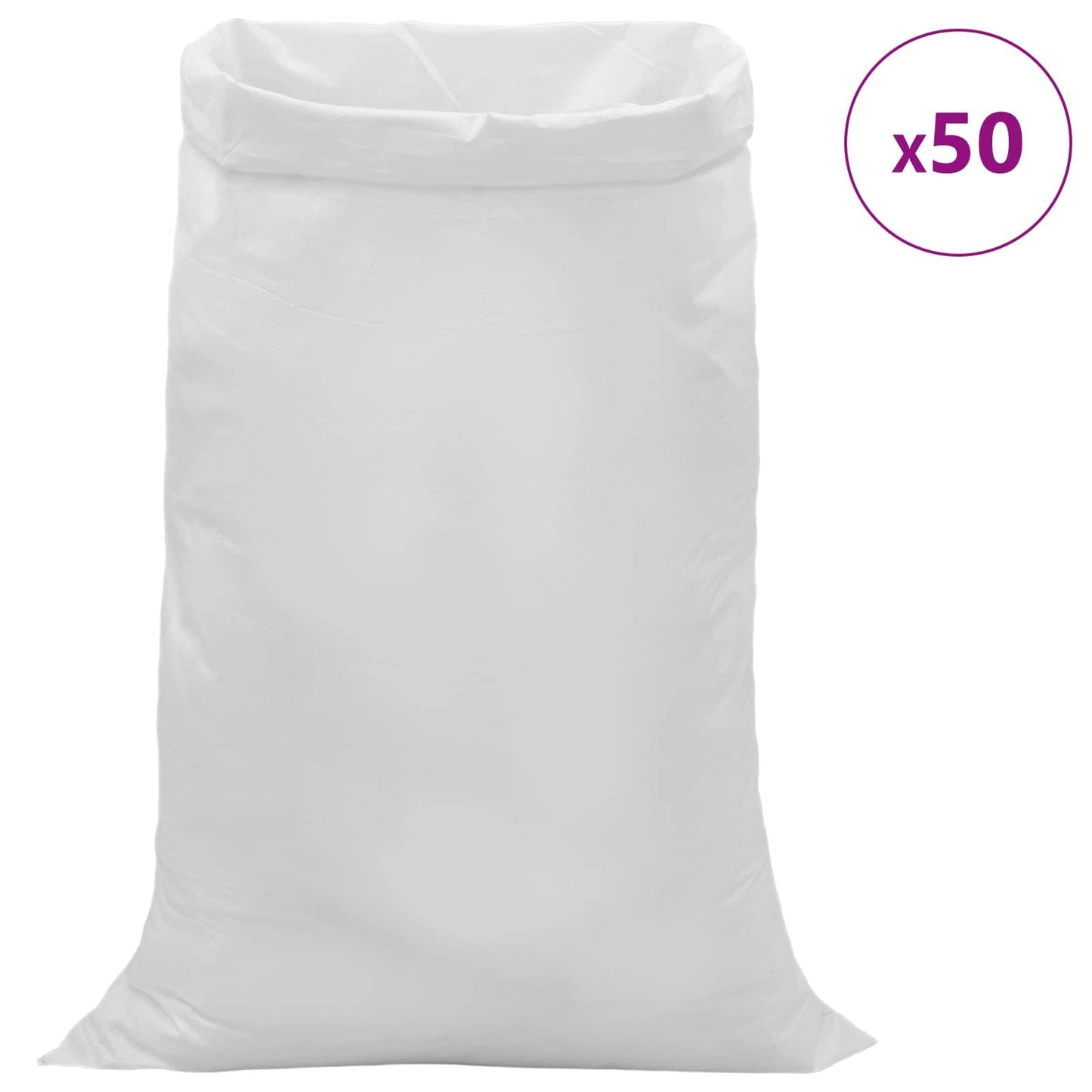 Woven Sacks 50 pcs White 80 x 125 cm PP