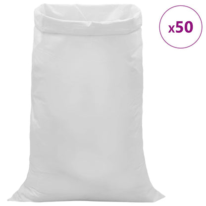 Woven Sacks 50 pcs White 100 x 150 cm PP