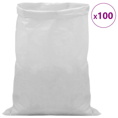 Woven Sacks 100 pcs White 60 x 100 cm PP