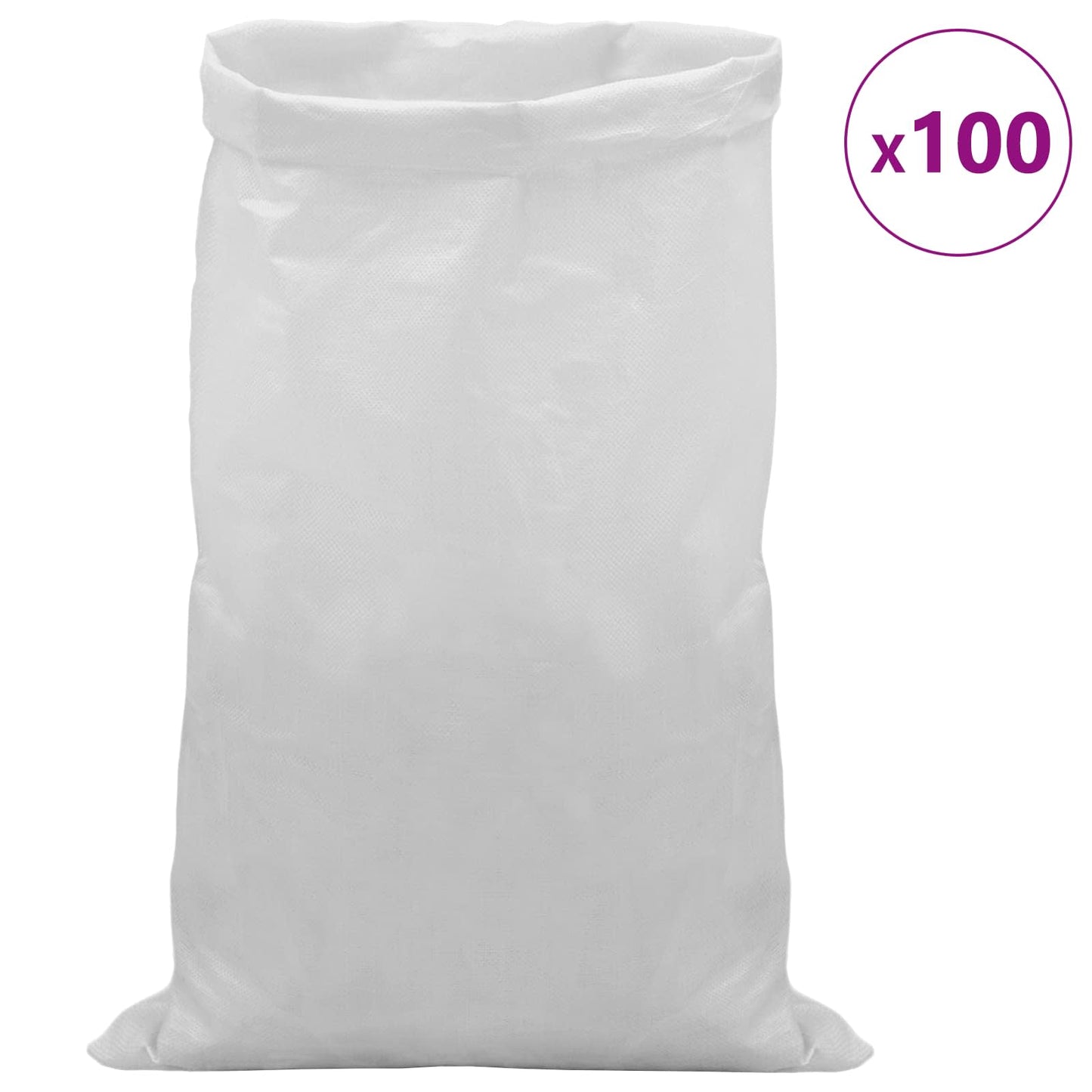 Woven Sacks 100 pcs White 65 x 105 cm PP