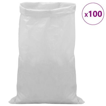 Woven Sacks 100 pcs White 65 x 115 cm PP
