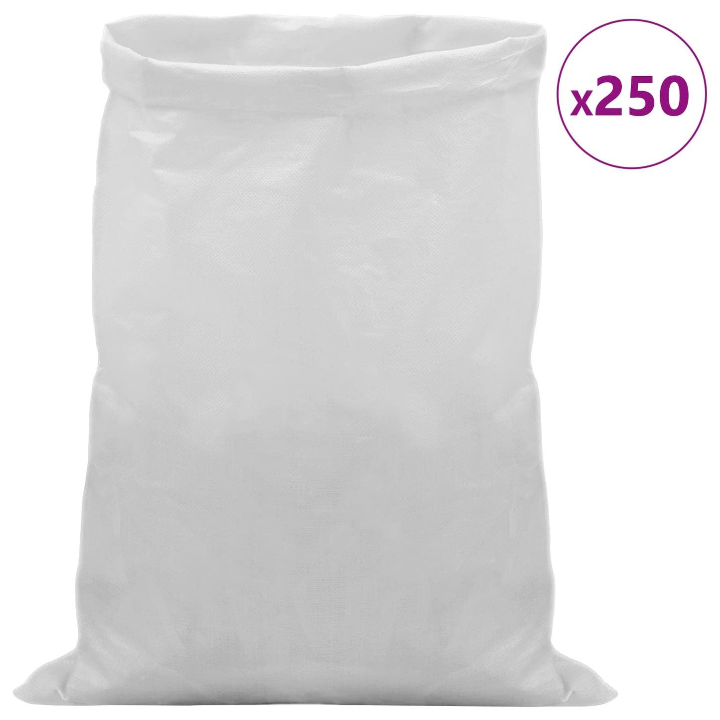 Woven Sacks 250 pcs White 40 x 60 cm PP