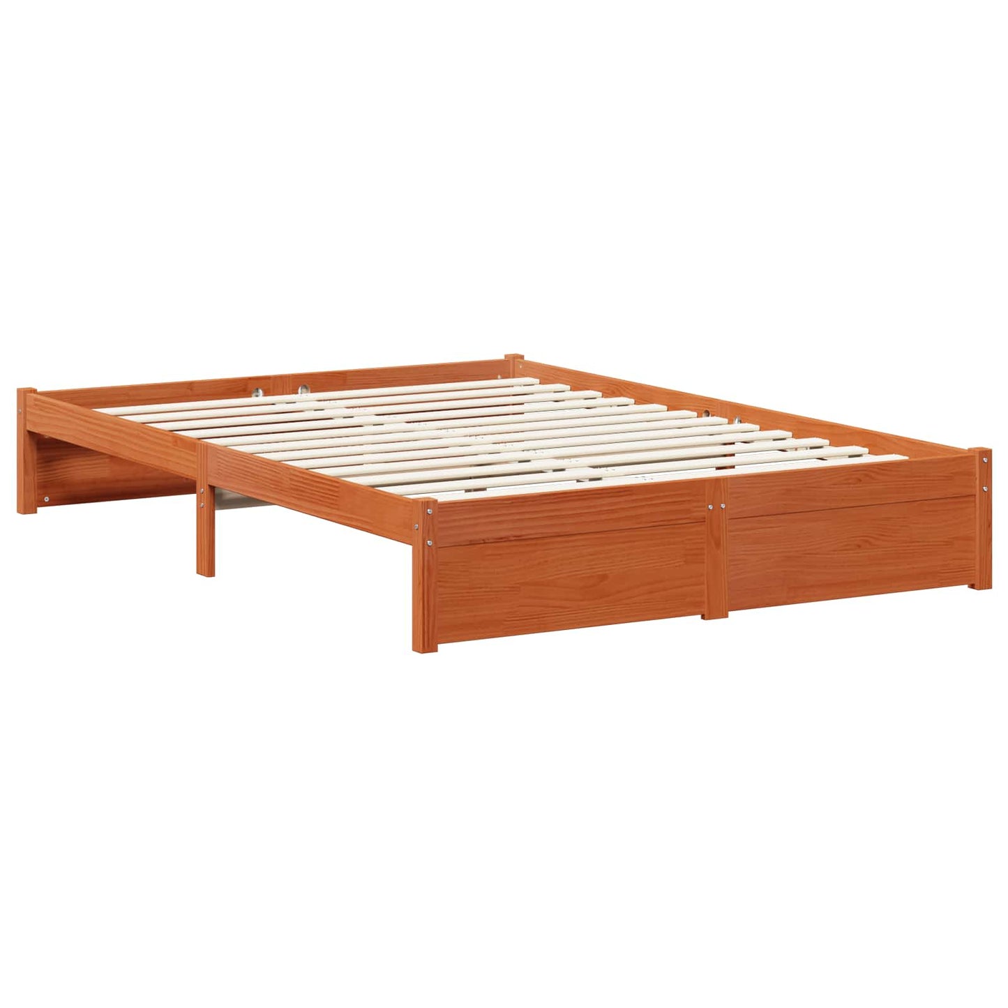 Bed Frame with Drawer Wax Brown 140 x 200 cm Solid Pine Wood