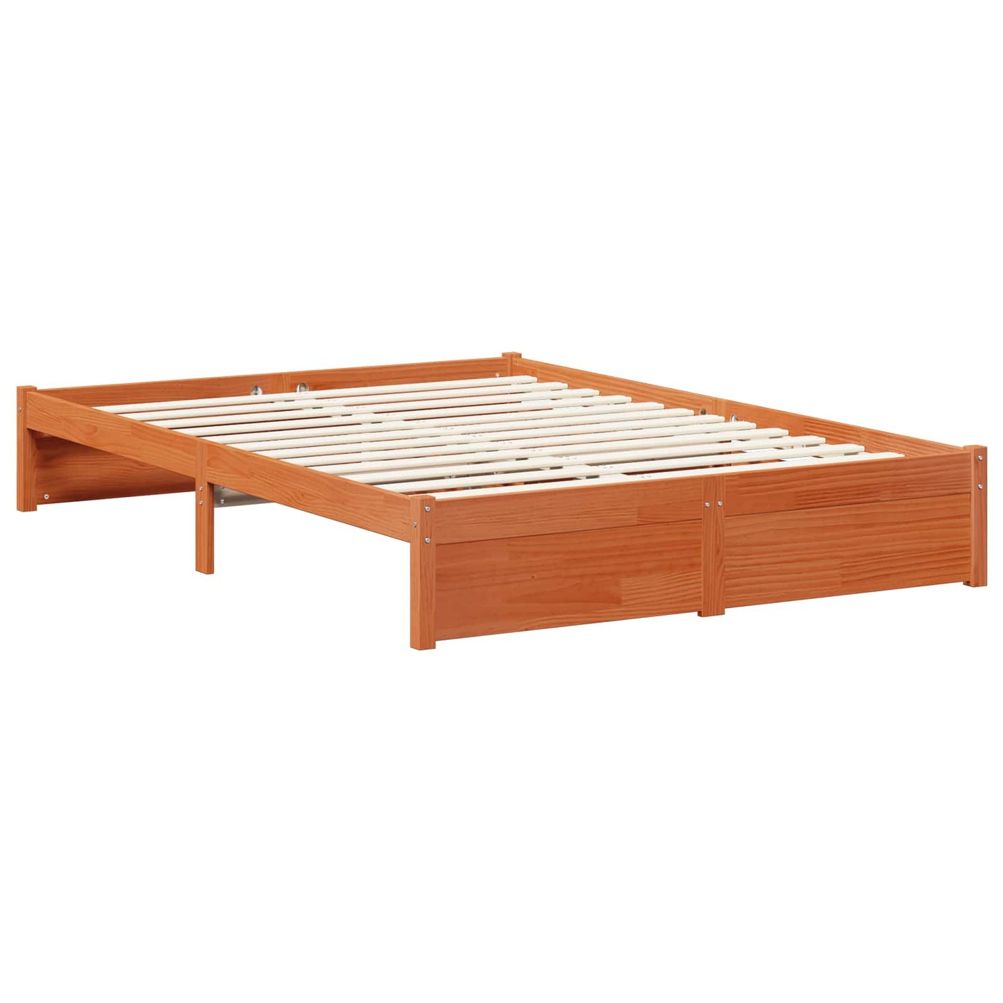 Bed Frame with Drawer Wax Brown 140 x 200 cm Solid Pine Wood