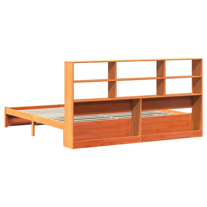 Bed Frame with Storage Headboard Wax Brown 200 x 200 cm