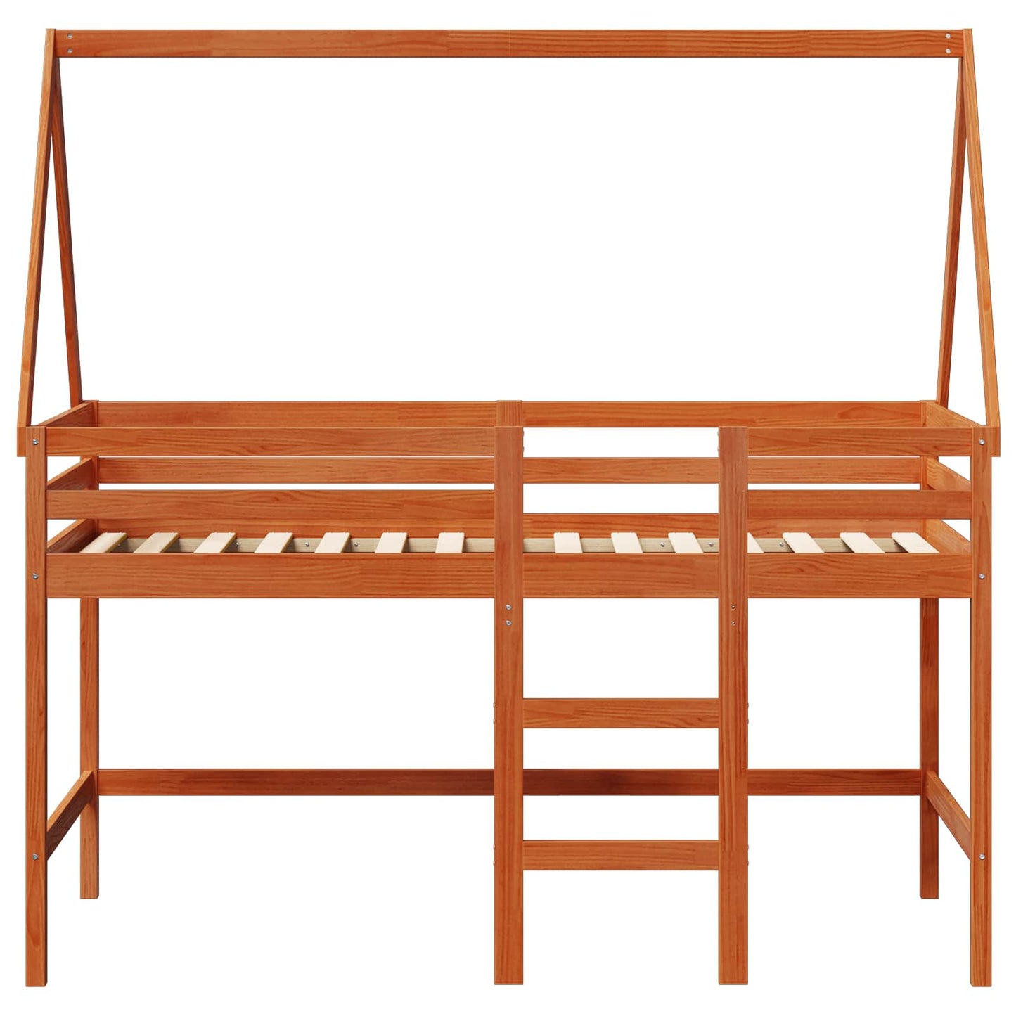 Loft Bed Frame Wax Brown 90 x 190 cm Solid Pine Wood