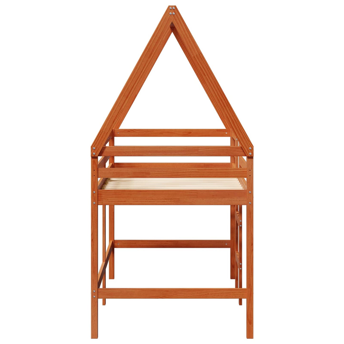 Loft Bed Frame Wax Brown 90 x 190 cm Solid Pine Wood