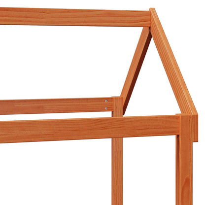 Day Bed Set 2 pcs Wax Brown Solid Pine Wood