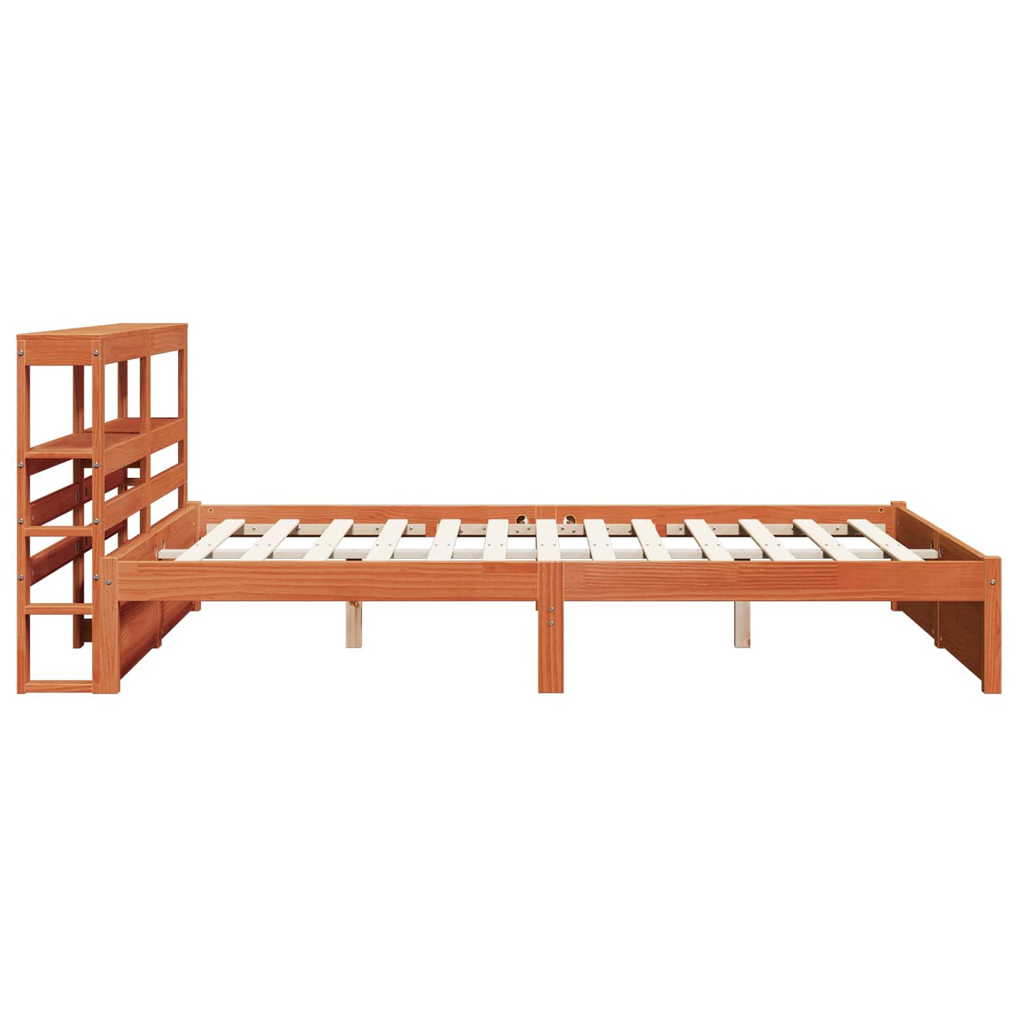 Bed Frame with Headboard Wax Brown 120 x 200 cm Solid Pine Wood