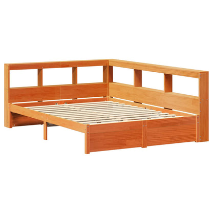 Bookcase Bed 2 pcs Wax Brown 200 x 150 cm Solid Pine Wood