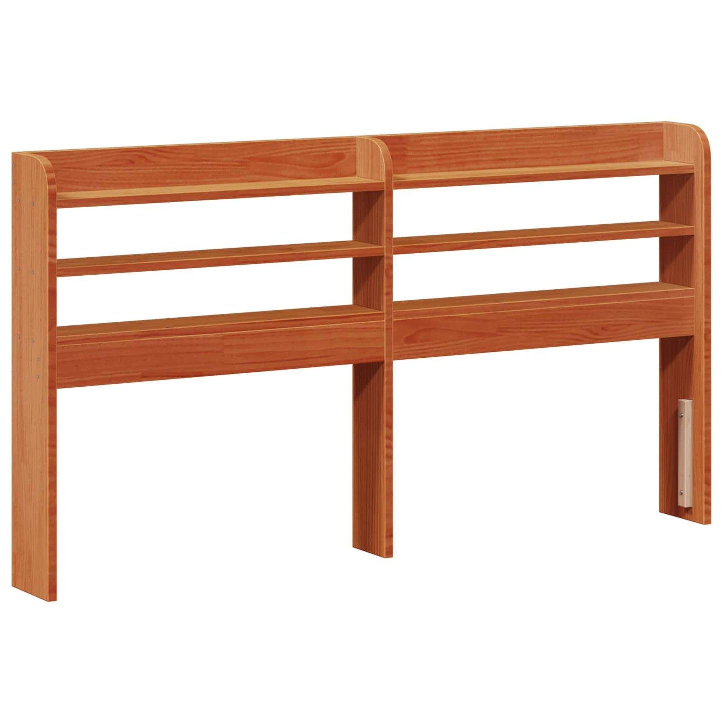 Bed Frame with Headboard 2 pcs Wax Brown Solid Pine Wood