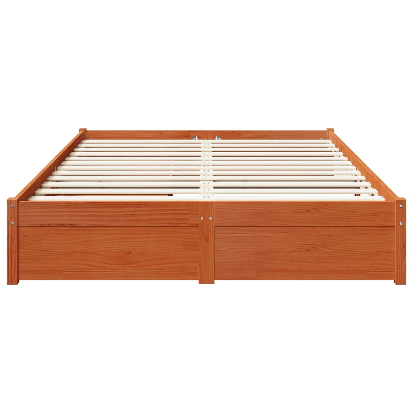 Bed Frame with Drawer 3 pcs Wax Brown Solid Pine Wood