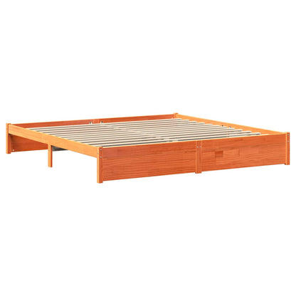 Bed Frame with Storage Headboard with Headboard 2 pcs Wax Brown