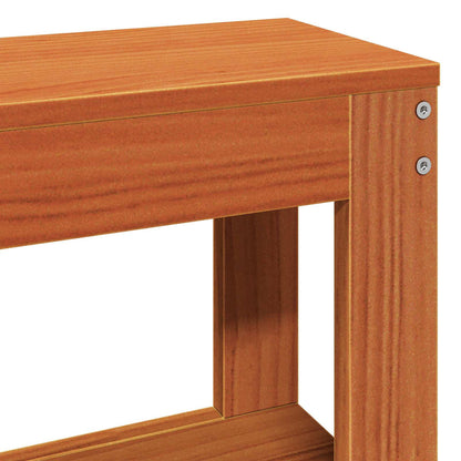 Bed Frame with Headboard Wax Brown 140 x 200 cm Solid Pine Wood