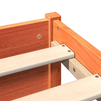 Bed Frame with Storage Headboard Wax Brown 140 x 200 cm