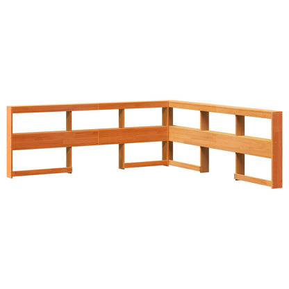 Bookcase Bed 2 pcs Wax Brown 200 x 200 cm Solid Pine Wood