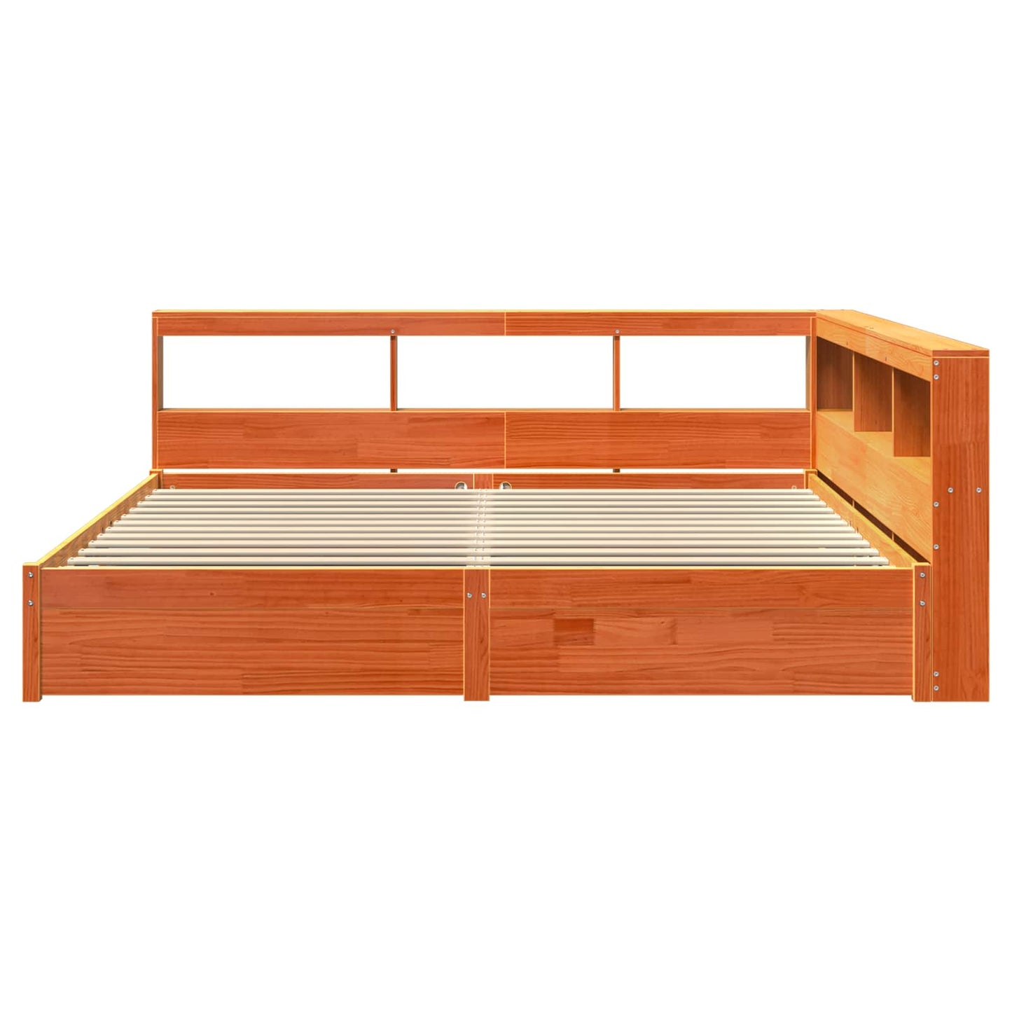 Bookcase Bed 2 pcs Wax Brown 200 x 200 cm Solid Pine Wood