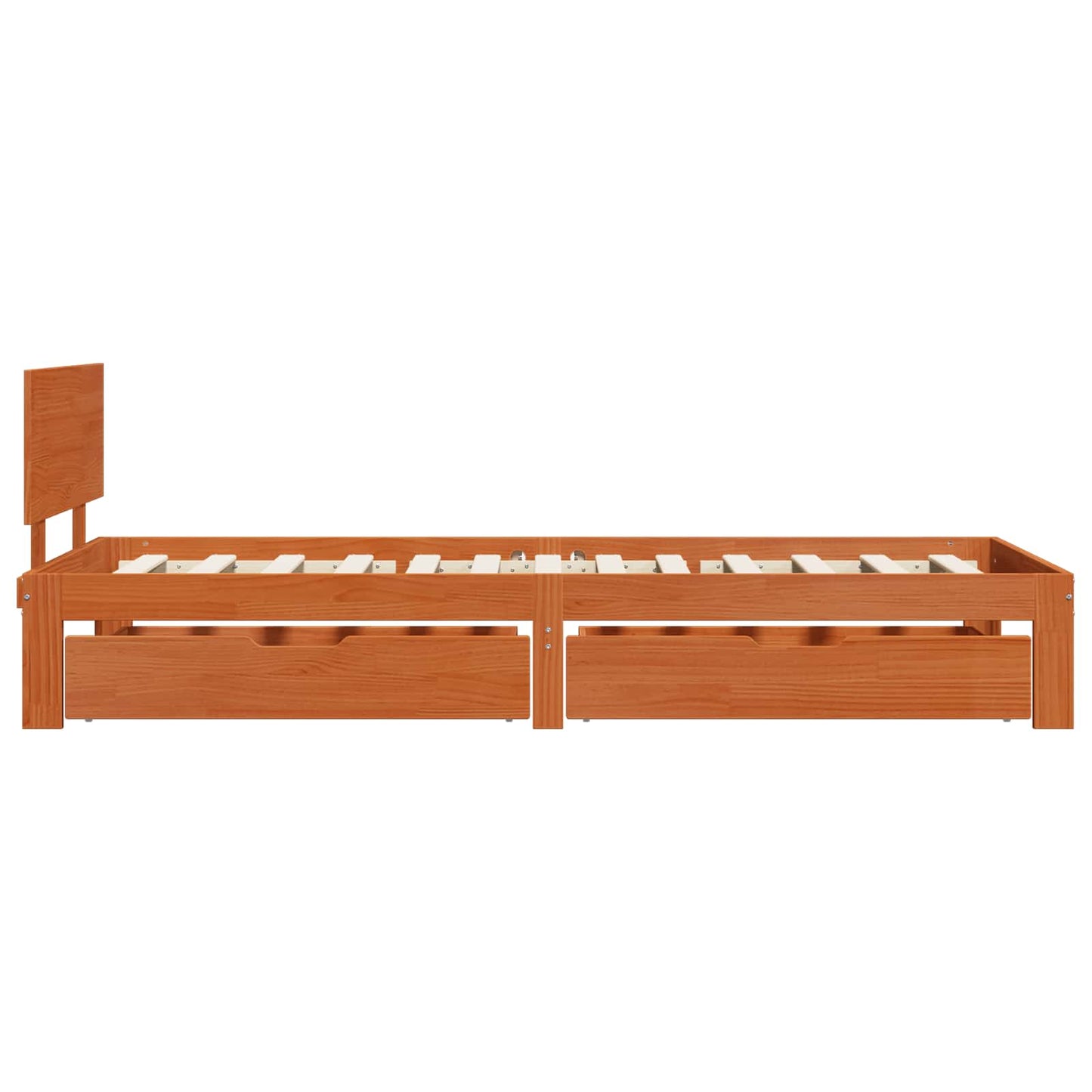 Bed Frame with Headboard 3 pcs Wax Brown Solid Pine Wood