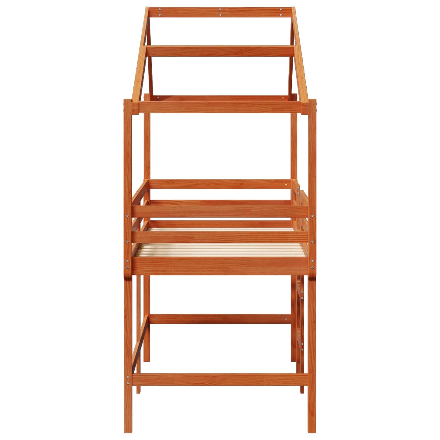 Loft Bed Frame Wax Brown 90 x 190 cm Solid Pine Wood