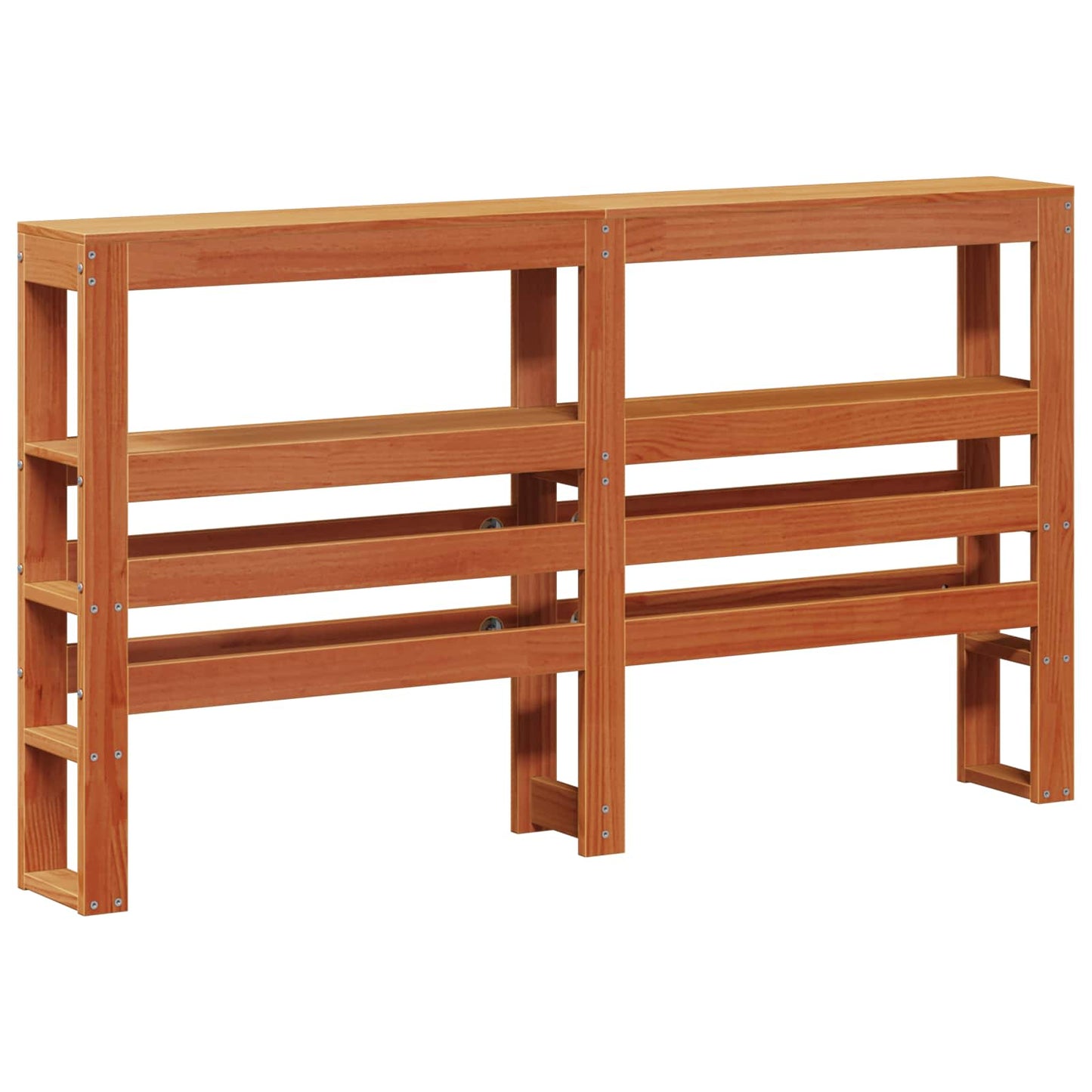 Bed Frame with Headboard Wax Brown 150 x 200 cm Solid Pine Wood