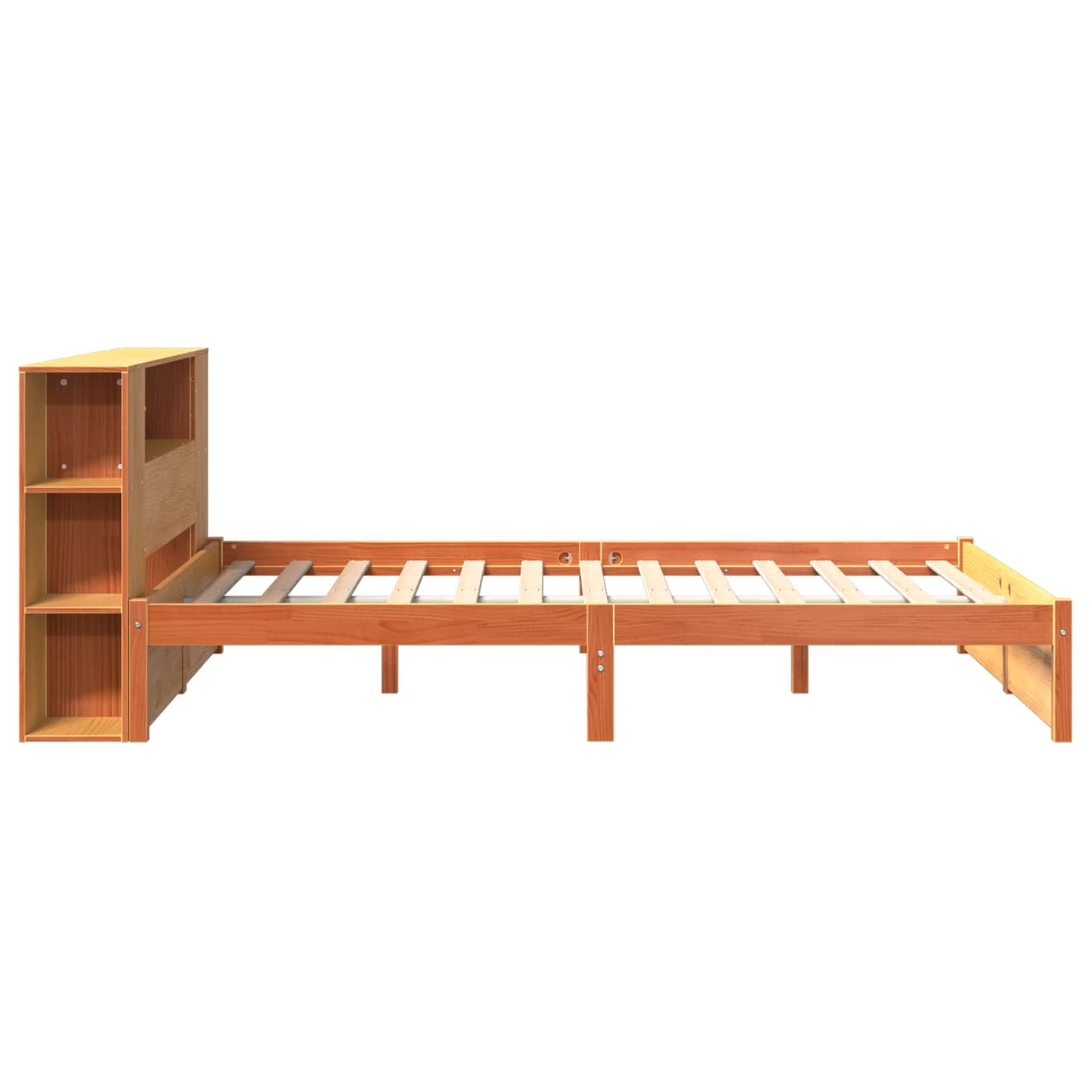 Bed Frame with Storage Headboard with Headboard 2 pcs Wax Brown