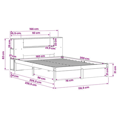 Bed Frame with Storage Headboard with Headboard 2 pcs Wax Brown
