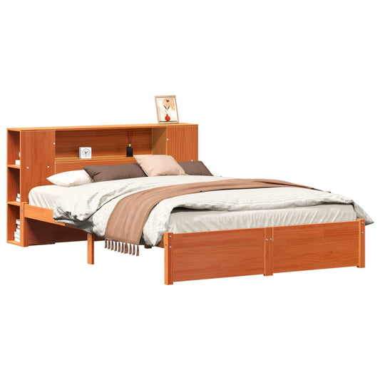 Bed Frame with Storage Headboard Wax Brown 150 x 200 cm