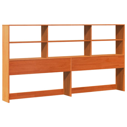 Bed Frame with Storage Headboard Wax Brown 180 x 200 cm