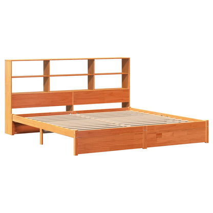 Bed Frame with Storage Headboard Wax Brown 180 x 200 cm