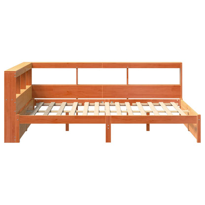 Bookcase Bed 2 pcs Wax Brown 200 x 160 cm Solid Pine Wood