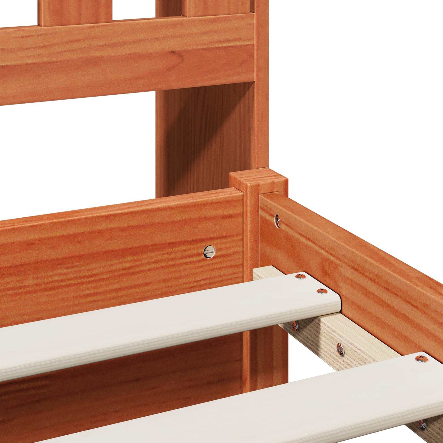 Bookcase Bed Frame Wax Brown 200 x 150 cm Solid Pine Wood