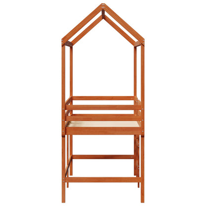Loft Bed Frame Wax Brown 90 x 190 cm Solid Pine Wood