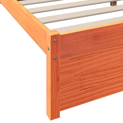 Bookcase Bed 2 pcs Wax Brown 200 x 140 cm Solid Pine Wood