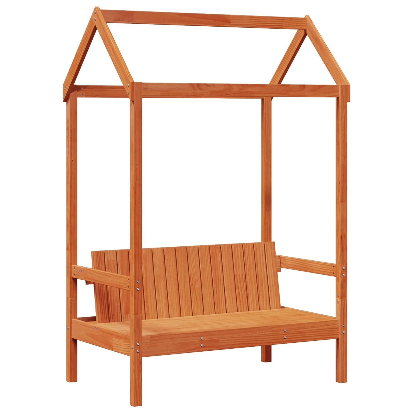 Day Bed Set 3 pcs Wax Brown Solid Pine Wood
