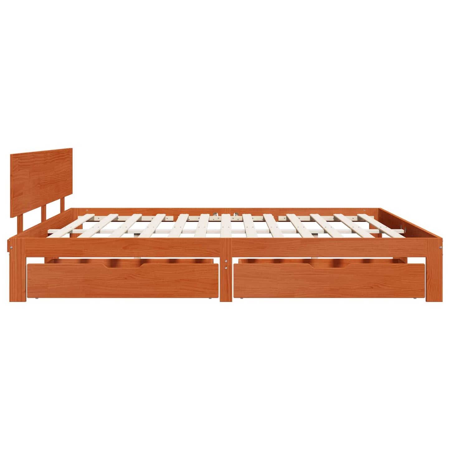 Bed Frame with Headboard Wax Brown 180 x 200 cm Solid Pine Wood