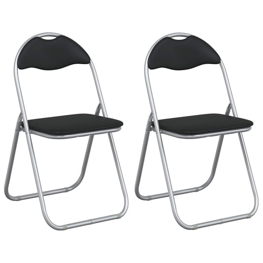 Folding Chair 2 pcs Black and Grey 48 x 43.5 x 81 cm