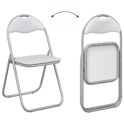 Folding Chair 2 pcs White and Grey 48 x 43.5 x 81 cm