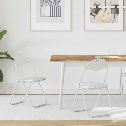 Folding Chair 2 pcs Faux Leather White 48 x 43.5 x 81 cm